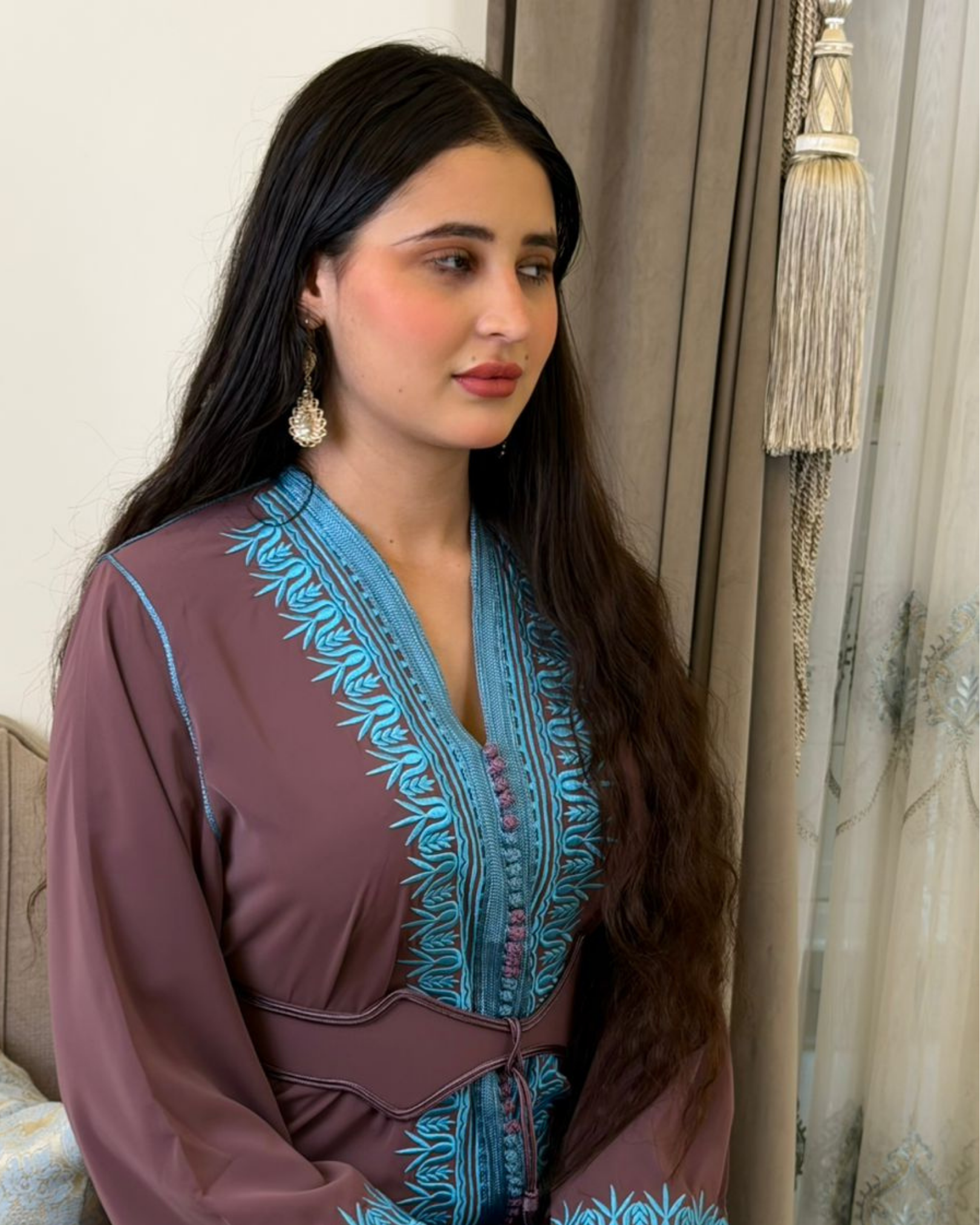 Rabat Crepe Kaftan with Luxurious Embroidery ✨