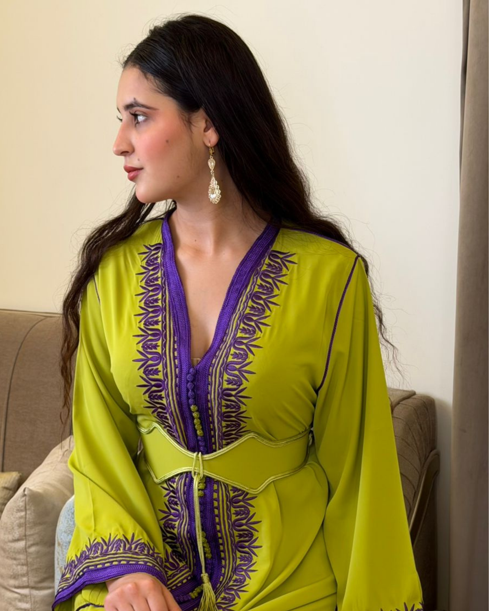 Rabat Crepe Kaftan with Luxurious Embroidery ✨