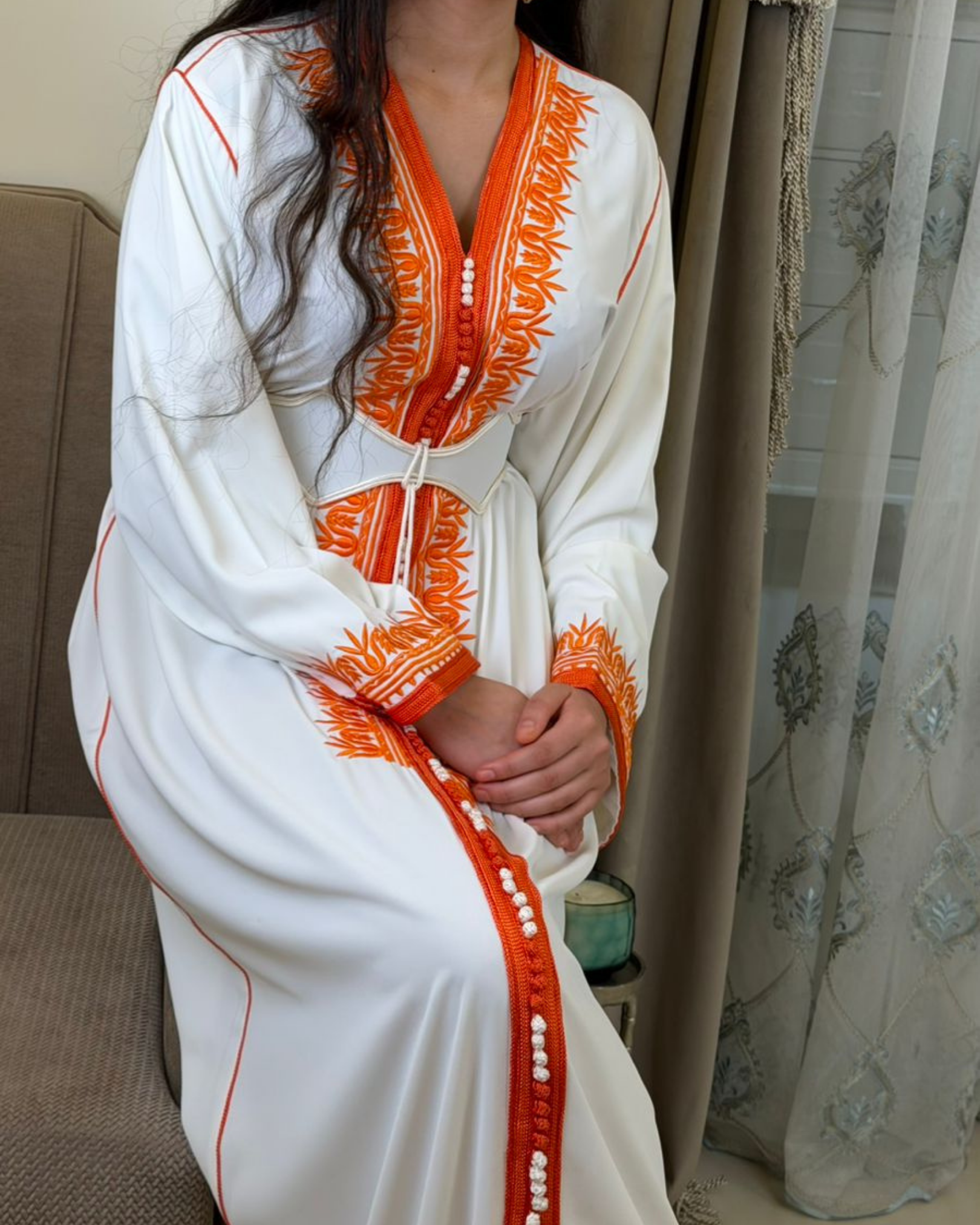 Rabat Crepe Kaftan with Luxurious Embroidery ✨