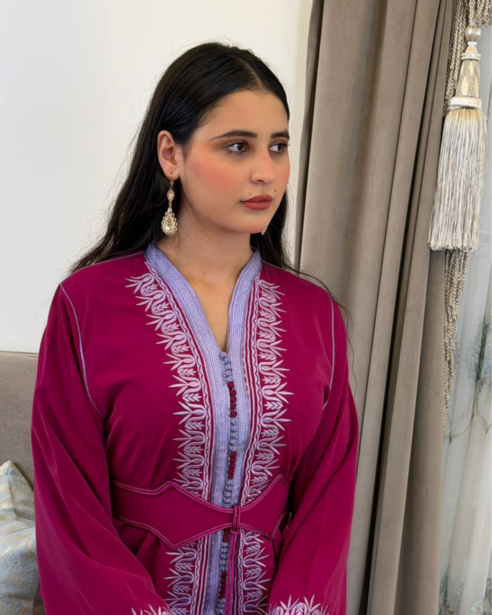 Rabat Crepe Kaftan with Luxurious Embroidery ✨